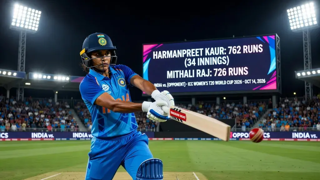 Harmanpreet Kaur Breaks Mithali Raj's Record to Lead India's T20 World Cup Scoring Charts