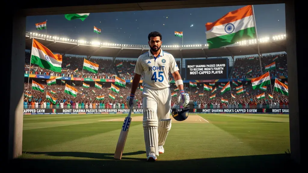 Rohit Sharma Passes Dravid to Become India's Fourth Most-Capped Player